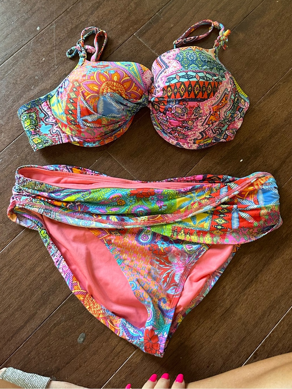 Bleu Rod Beattie Pink Multi Paisley Bikini Set